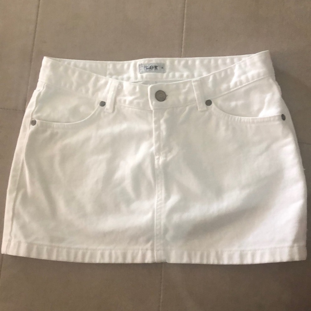 White jeans skirt